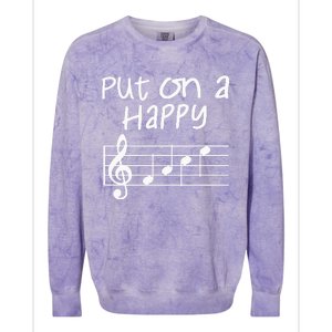 Musical Notes Put On A Happy Face Cute Music Loving Colorblast Crewneck Sweatshirt