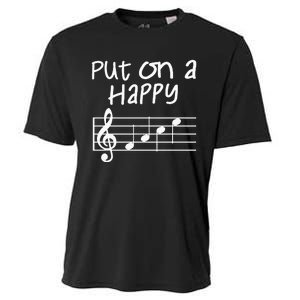 Musical Notes Put On A Happy Face Cute Music Loving Cooling Performance Crew T-Shirt