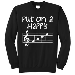 Musical Notes Put On A Happy Face Cute Music Loving Sweatshirt