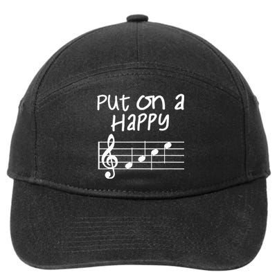 Musical Notes Put On A Happy Face Cute Music Loving 7-Panel Snapback Hat