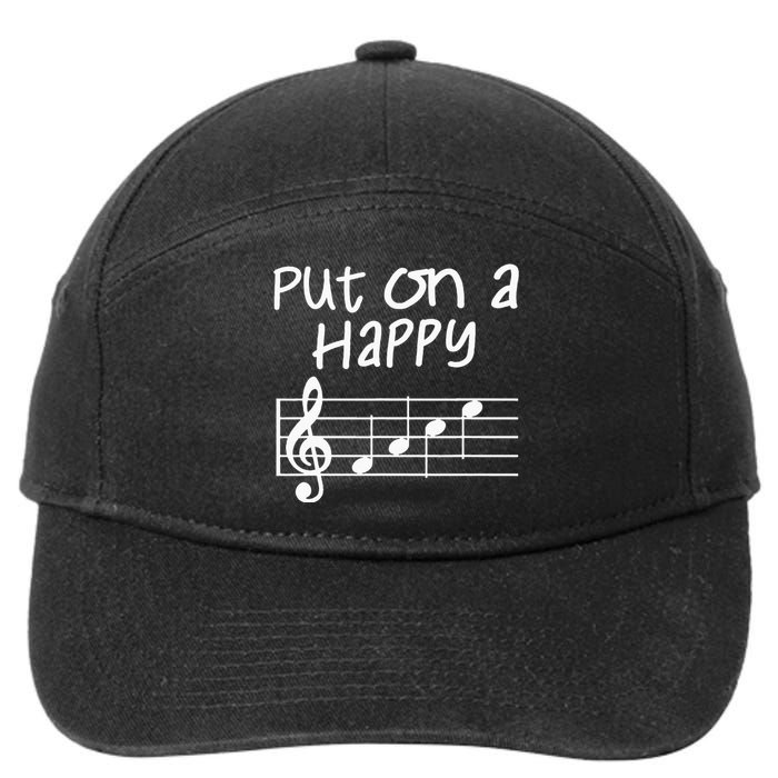 Musical Notes Put On A Happy Face Cute Music Loving 7-Panel Snapback Hat