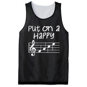 Musical Notes Put On A Happy Face Cute Music Loving Mesh Reversible Basketball Jersey Tank