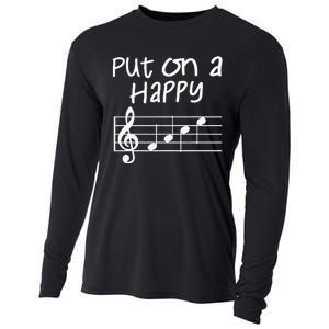 Musical Notes Put On A Happy Face Cute Music Loving Cooling Performance Long Sleeve Crew