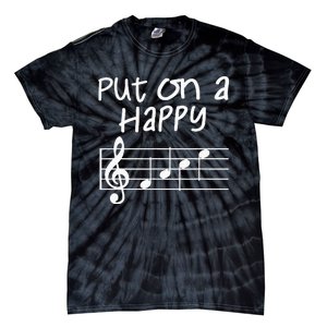 Musical Notes Put On A Happy Face Cute Music Loving Tie-Dye T-Shirt