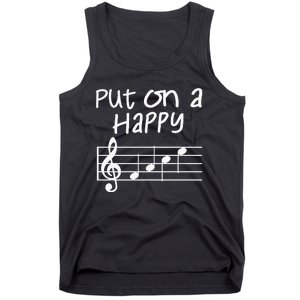 Musical Notes Put On A Happy Face Cute Music Loving Tank Top