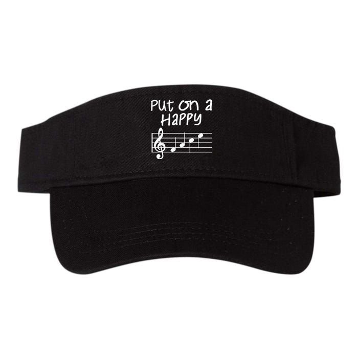 Musical Notes Put On A Happy Face Cute Music Loving Valucap Bio-Washed Visor