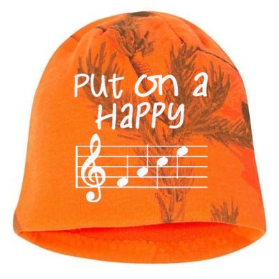 Musical Notes Put On A Happy Face Cute Music Loving Kati - Camo Knit Beanie