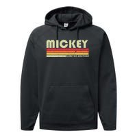 Mickey Name Personalized Retro Vintage 80s 90s Birthday Performance Fleece Hoodie