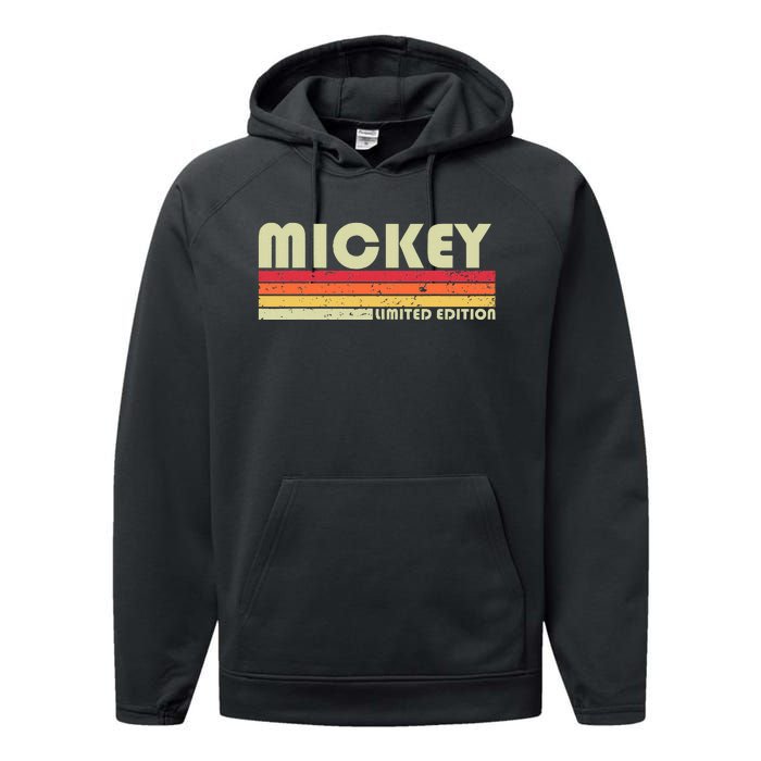 Mickey Name Personalized Retro Vintage 80s 90s Birthday Performance Fleece Hoodie