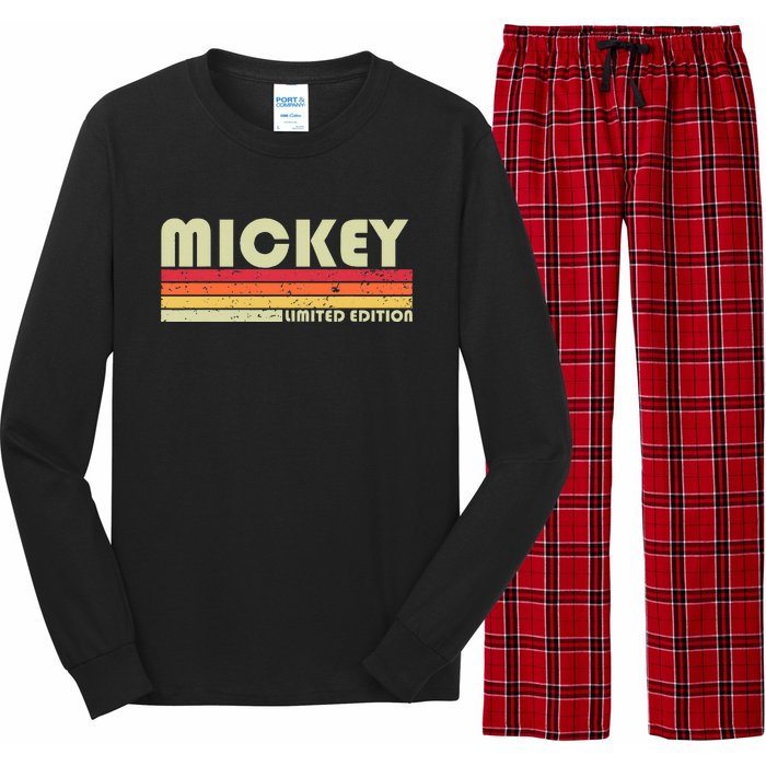 Mickey Name Personalized Retro Vintage 80s 90s Birthday Long Sleeve Pajama Set