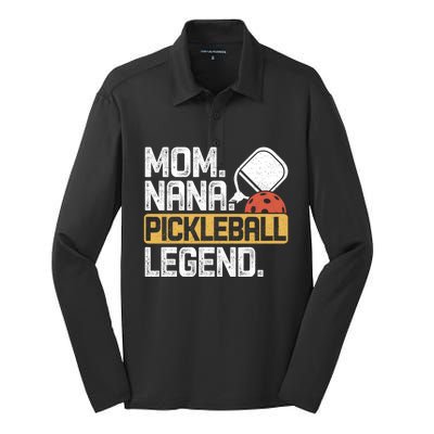 Mom Nana Pickleball Legend Vintage Gift Silk Touch Performance Long Sleeve Polo