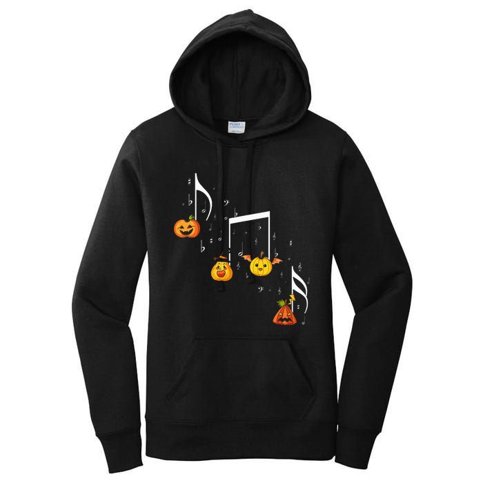 M.U.S.I.C Note Pumpkin Fall Music Teacher Halloween Costume Women's Pullover Hoodie