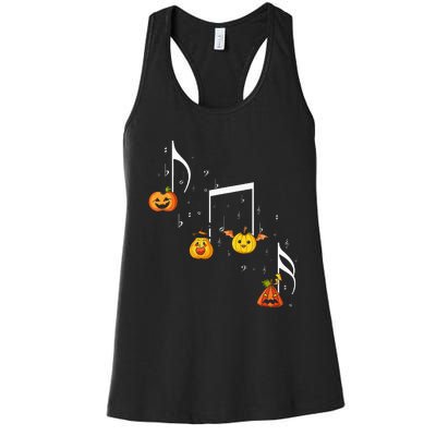 M.U.S.I.C Note Pumpkin Fall Music Teacher Halloween Costume Women's Racerback Tank