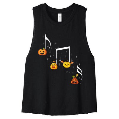 M.U.S.I.C Note Pumpkin Fall Music Teacher Halloween Costume Women's Racerback Cropped Tank