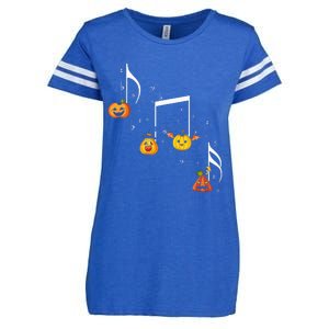 M.U.S.I.C Note Pumpkin Fall Music Teacher Halloween Costume Enza Ladies Jersey Football T-Shirt