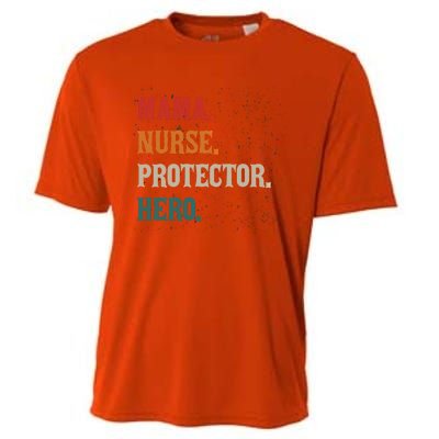 Mama Nurse Protector Hero Mom Mama Nursing Profession Gift Cooling Performance Crew T-Shirt