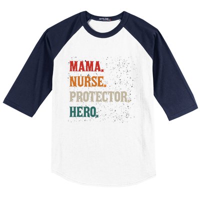 Mama Nurse Protector Hero Mom Mama Nursing Profession Gift Baseball Sleeve Shirt