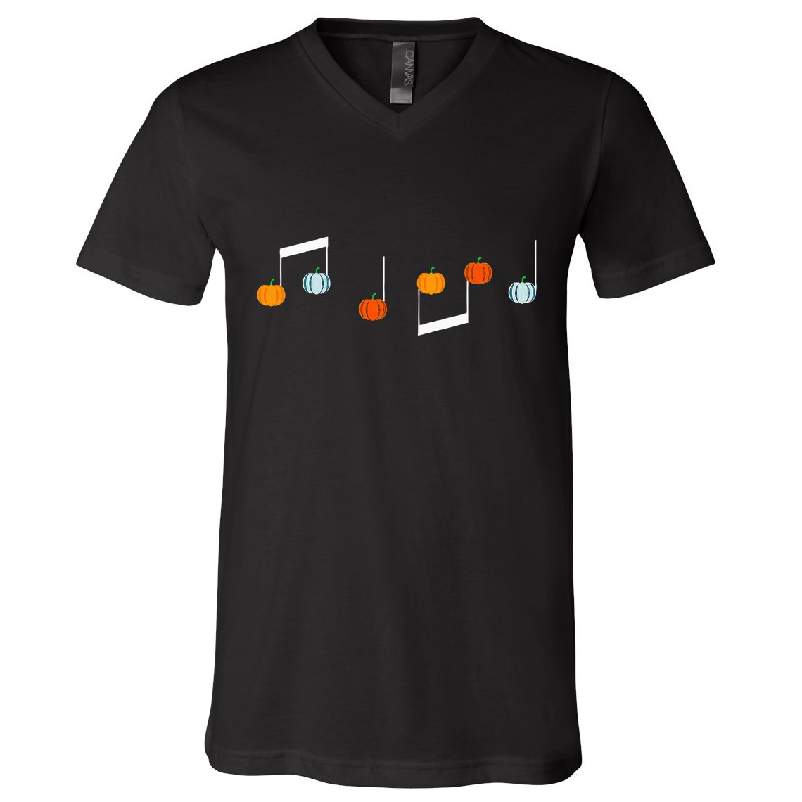 Music Note P.U.M.P.K.I.N Fall Music Teacher Halloween Costume V-Neck T-Shirt