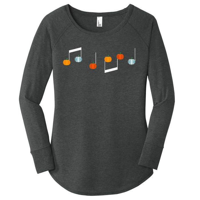 Music Note P.U.M.P.K.I.N Fall Music Teacher Halloween Costume Women's Perfect Tri Tunic Long Sleeve Shirt