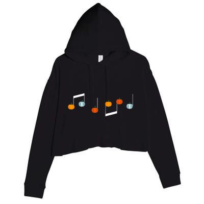 Music Note P.U.M.P.K.I.N Fall Music Teacher Halloween Costume Crop Fleece Hoodie