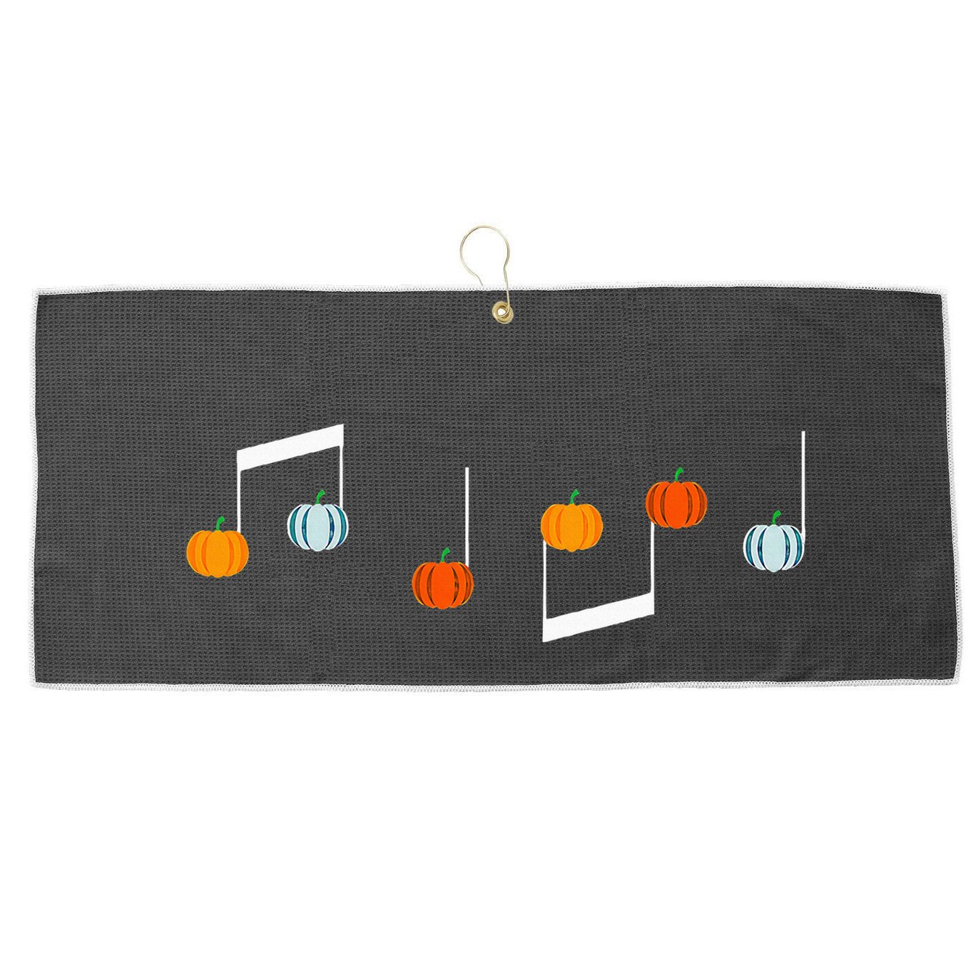 Music Note P.U.M.P.K.I.N Fall Music Teacher Halloween Costume Large Microfiber Waffle Golf Towel