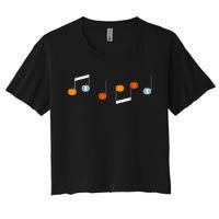 Music Note P.U.M.P.K.I.N Fall Music Teacher Halloween Costume Women's Crop Top Tee