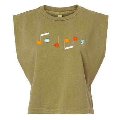 Music Note P.U.M.P.K.I.N Fall Music Teacher Halloween Costume Garment-Dyed Women's Muscle Tee