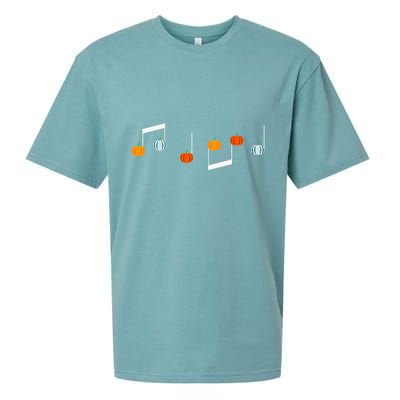 Music Note P.U.M.P.K.I.N Fall Music Teacher Halloween Costume Sueded Cloud Jersey T-Shirt