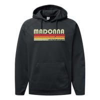 M.A.D.O.N.N.A Name Personalized Retro Vintage 80s 90s Birthday Performance Fleece Hoodie