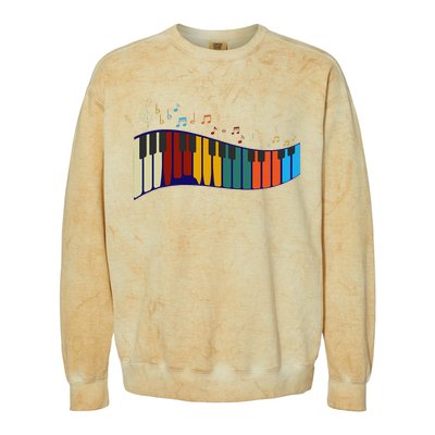 Music Notes Pianist Gift Colorful Piano Colorblast Crewneck Sweatshirt