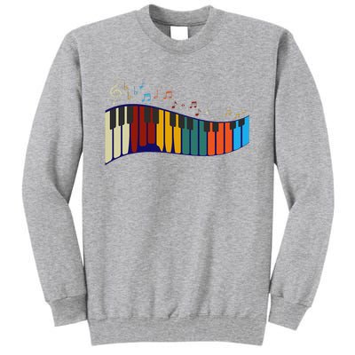 Music Notes Pianist Gift Colorful Piano Tall Sweatshirt