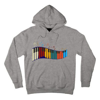 Music Notes Pianist Gift Colorful Piano Tall Hoodie