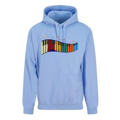 Music Notes Pianist Gift Colorful Piano Unisex Surf Hoodie