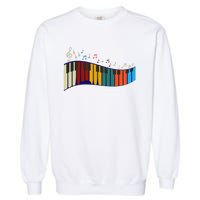 Music Notes Pianist Gift Colorful Piano Garment-Dyed Sweatshirt