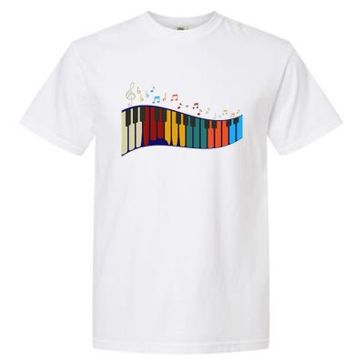 Music Notes Pianist Gift Colorful Piano Garment-Dyed Heavyweight T-Shirt