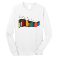 Music Notes Pianist Gift Colorful Piano Long Sleeve Shirt