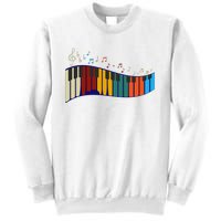 Music Notes Pianist Gift Colorful Piano Sweatshirt