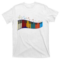 Music Notes Pianist Gift Colorful Piano T-Shirt