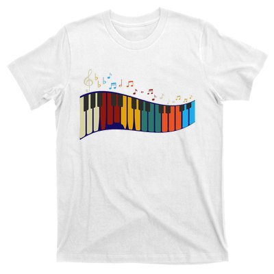 Music Notes Pianist Gift Colorful Piano T-Shirt