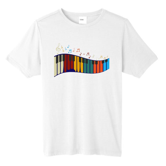 Music Notes Pianist Gift Colorful Piano Tall Fusion ChromaSoft Performance T-Shirt