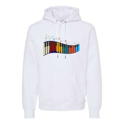 Music Notes Pianist Gift Colorful Piano Premium Hoodie