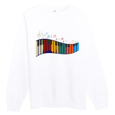 Music Notes Pianist Gift Colorful Piano Premium Crewneck Sweatshirt