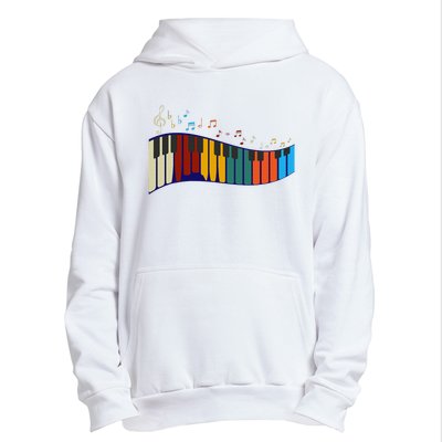 Music Notes Pianist Gift Colorful Piano Urban Pullover Hoodie