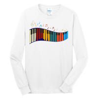 Music Notes Pianist Gift Colorful Piano Tall Long Sleeve T-Shirt