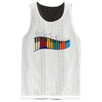 Music Notes Pianist Gift Colorful Piano Mesh Reversible Basketball Jersey Tank