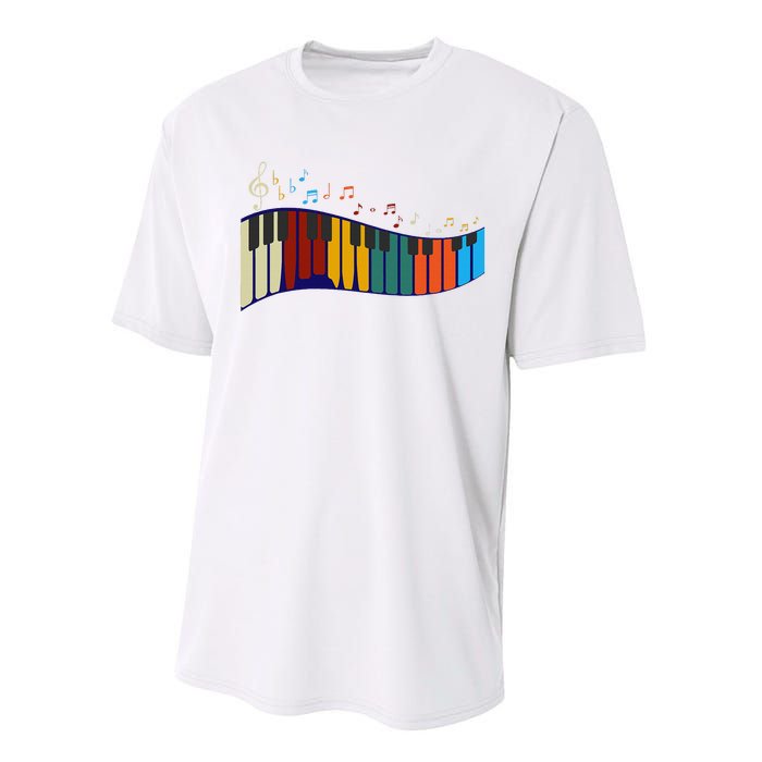 Music Notes Pianist Gift Colorful Piano Performance Sprint T-Shirt