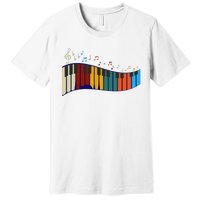 Music Notes Pianist Gift Colorful Piano Premium T-Shirt