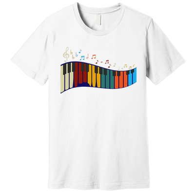 Music Notes Pianist Gift Colorful Piano Premium T-Shirt