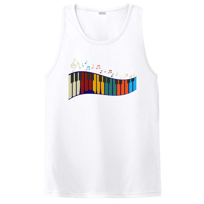 Music Notes Pianist Gift Colorful Piano PosiCharge Competitor Tank