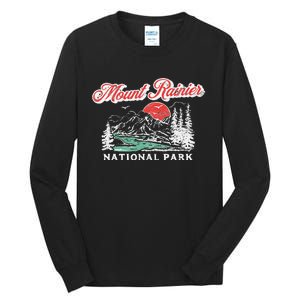 Mount National Park Retro 80s Mountains Graphic Tall Long Sleeve T-Shirt